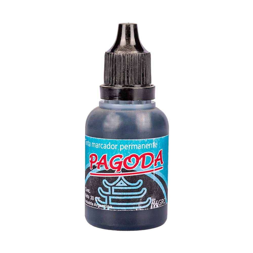 TINTA MARCADOR PERMANENTE 30CC NEGRO PAGODA *UNID