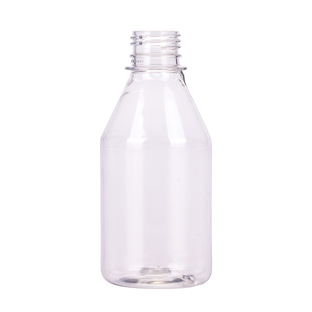 BOTELLA PLASTICO CRISTAL LABORATORIO 250CC (28GRS) (CON TAPA) *50UNID