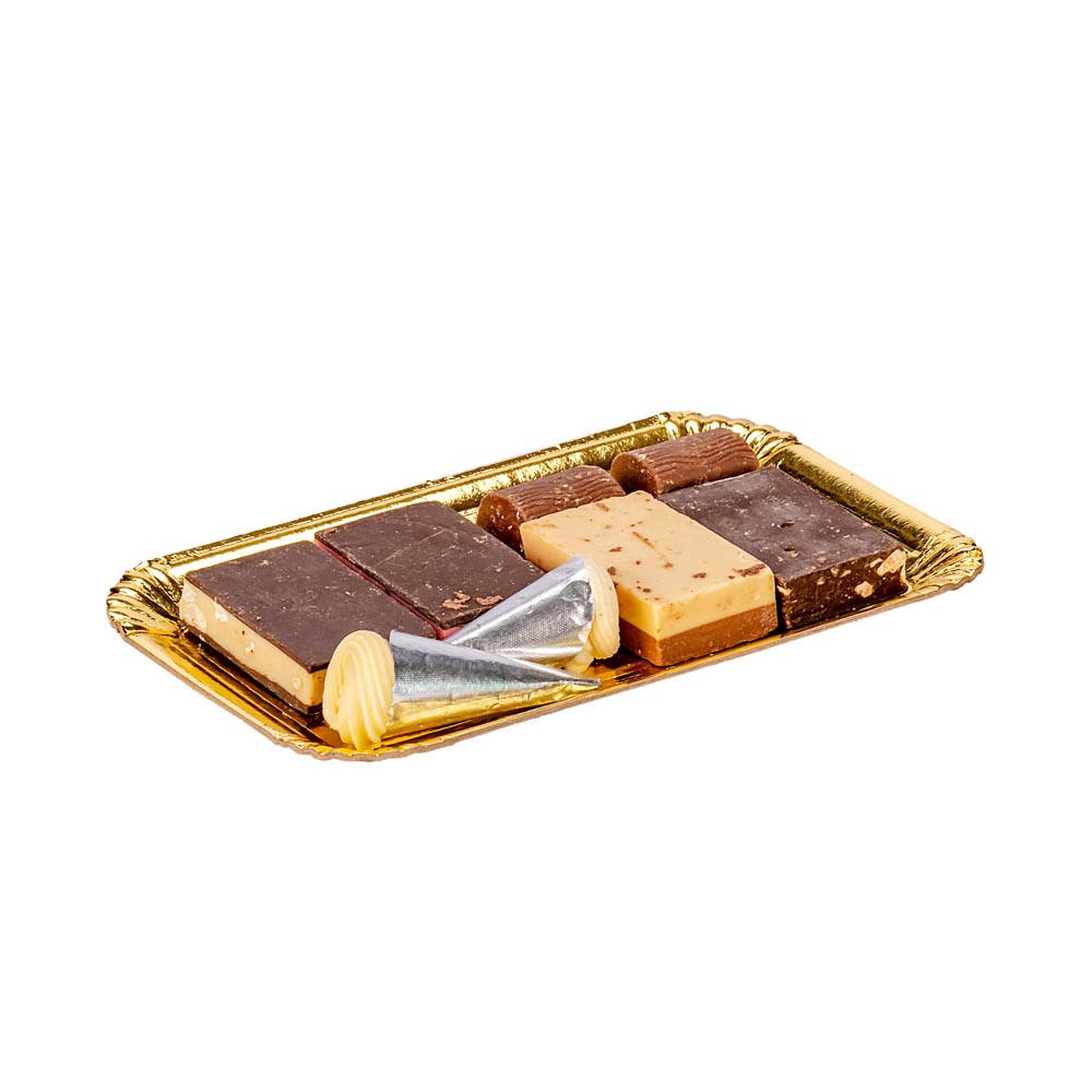 PLATO DORADO CARTON RECTANGULAR .150GRS (10*16CM)  (OFERTA DISC) *UNID