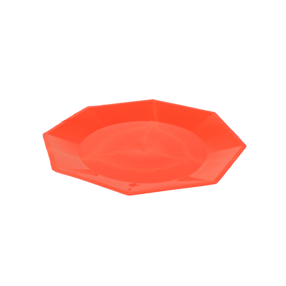 PLATO RIGIDO OCTOGONAL KOVAL 17CM ROJO *10UNID