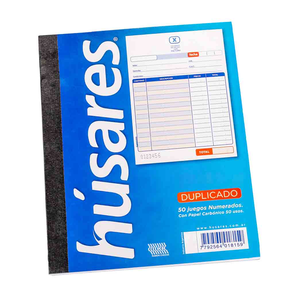TALONARIO HUSARES PEDIDO 15*18CM DUPLICADO (1812) *50 JUEGOS