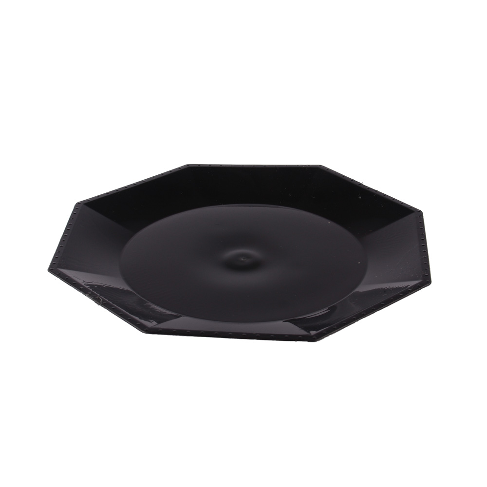 PLATO RIGIDO OCTOGONAL KOVAL 17CM NEGRO *10UNID