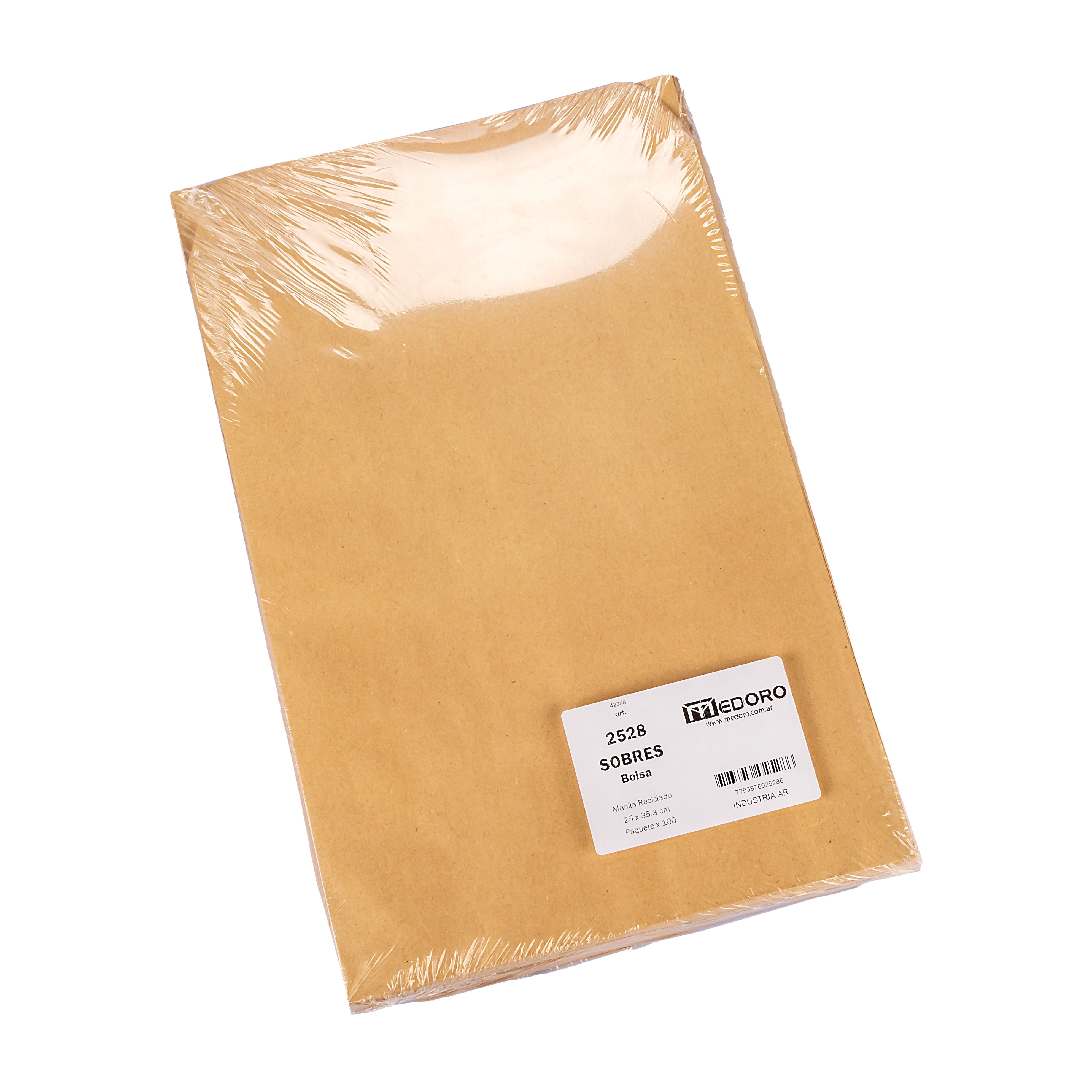 SOBRE MANILA.25*35,3CM (100 UNID) BOLSA MEDORO (2528) *PAQUETE