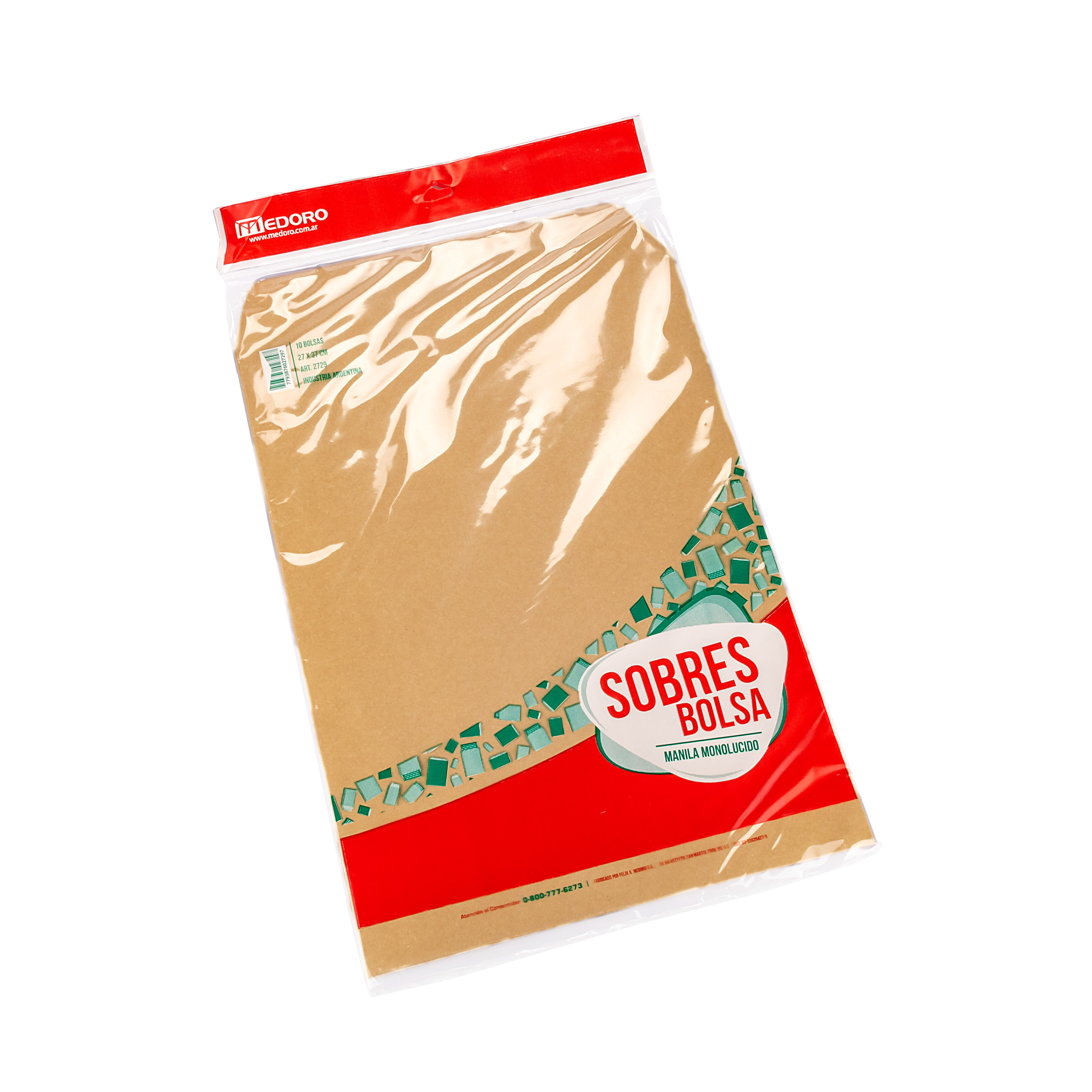 SOBRE MANILA 27*37CM (10 UNID) BOLSA MEDORO (2729) *BLISTER