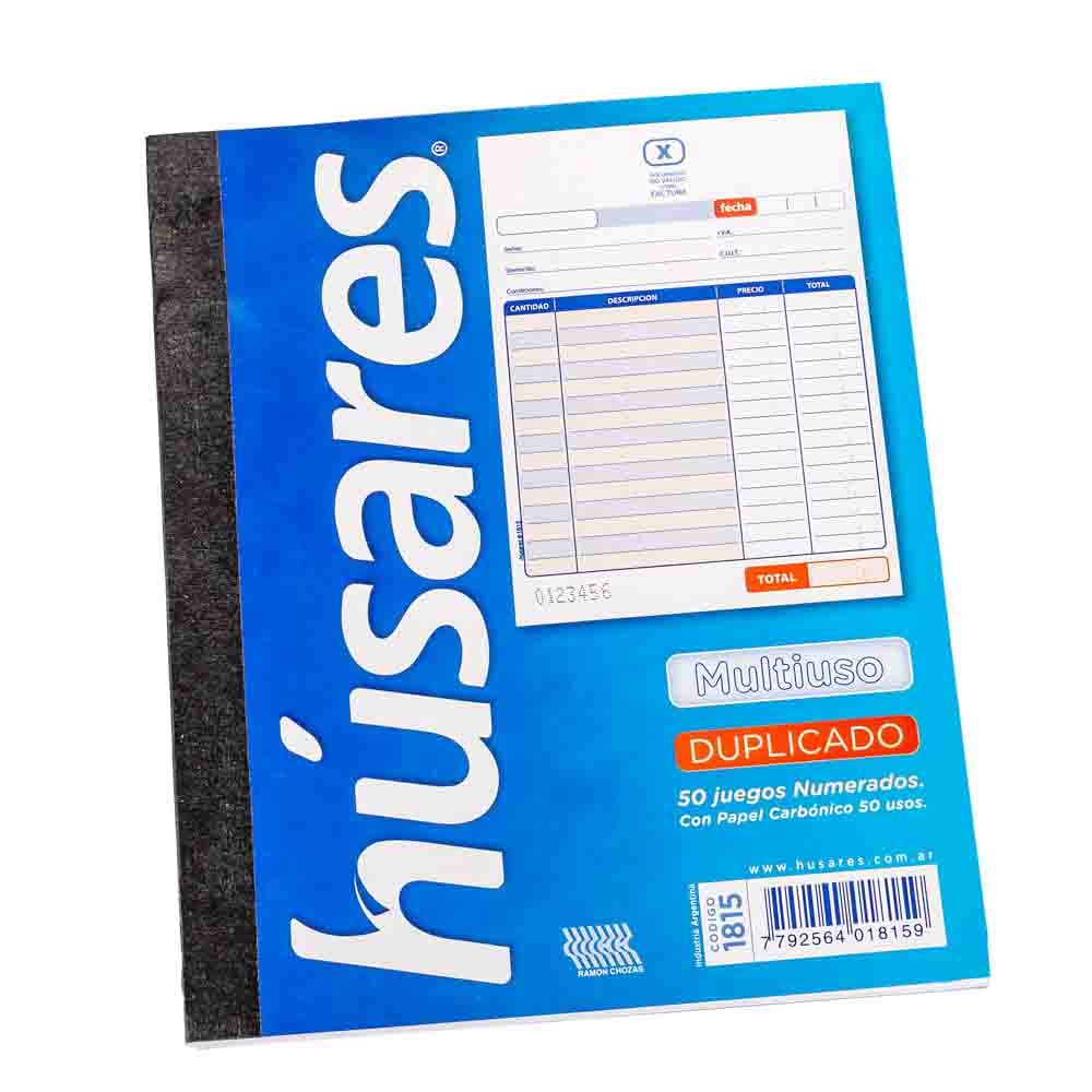TALONARIO HUSARES MULTIUSO 15*18CM DUPLICADO (1815) *50 JUEGOS