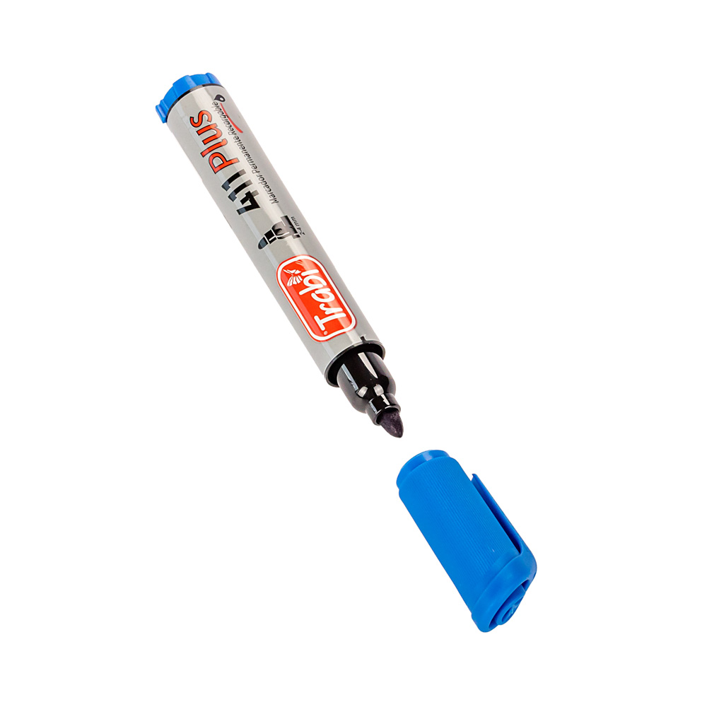 MARCADOR PERMANENTE TRABI 411 AZUL PUNTA REDONDA *UNID