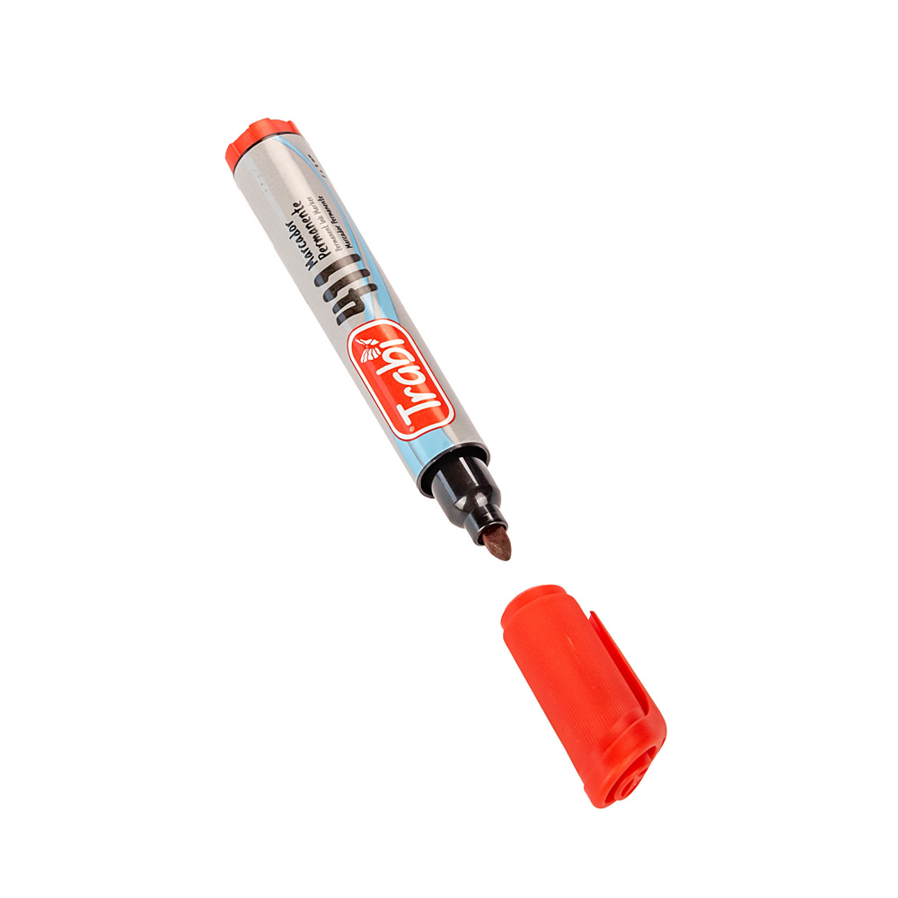 MARCADOR PERMANENTE TRABI 411 ROJO PUNTA REDONDA *UNID