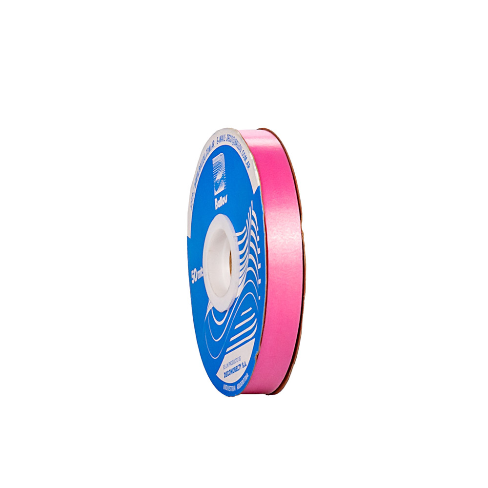 CINTA MOÑOS LISA 12MM ROLLO ROSA *50MTS