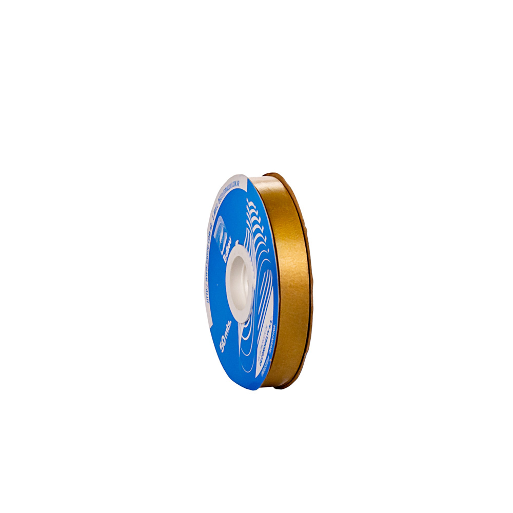CINTA MOÑOS LISA 12MM ROLLO DORADO *50MTS