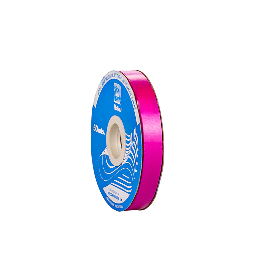 CINTA MOÑOS LISA 12MM ROLLO FUCSIA *50MTS