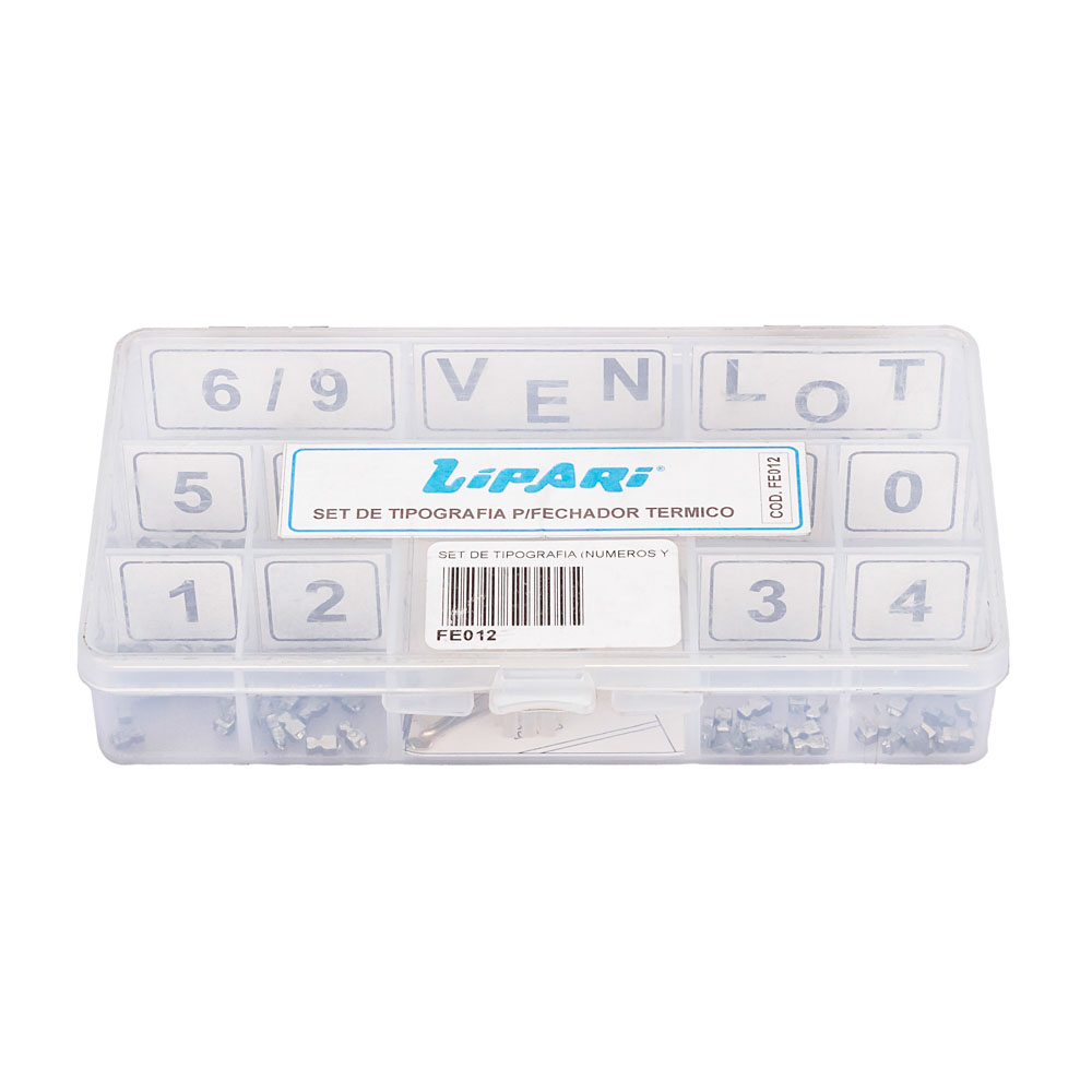 REPUESTO FECHADOR TERMICO LIPARI CAJA CUÑOS LETRAS Y NUMEROS (FE012) *UNID