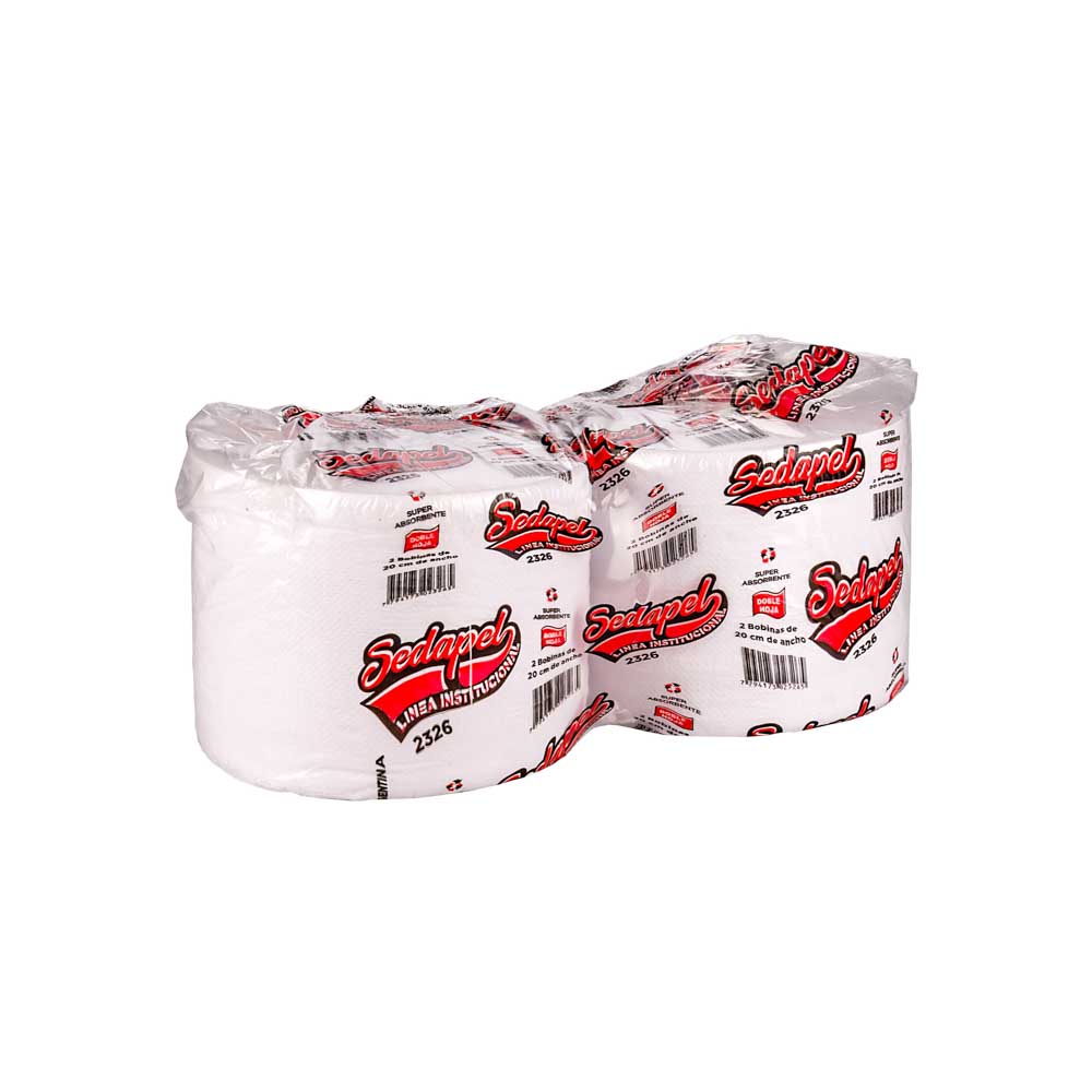 PAPEL TISSUE (20CM*400) SEDAPEL BLANCO DOBLE HOJA (2326) *2 ROLLOS