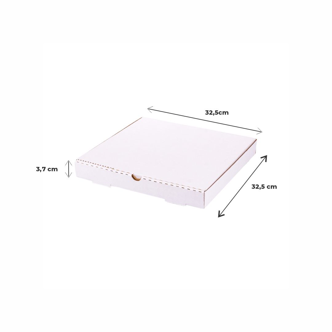 CAJA PIZZA MICRO BLANCO/MARRON GRANDE (32.5*32.5*3.7CM) *100UNID
