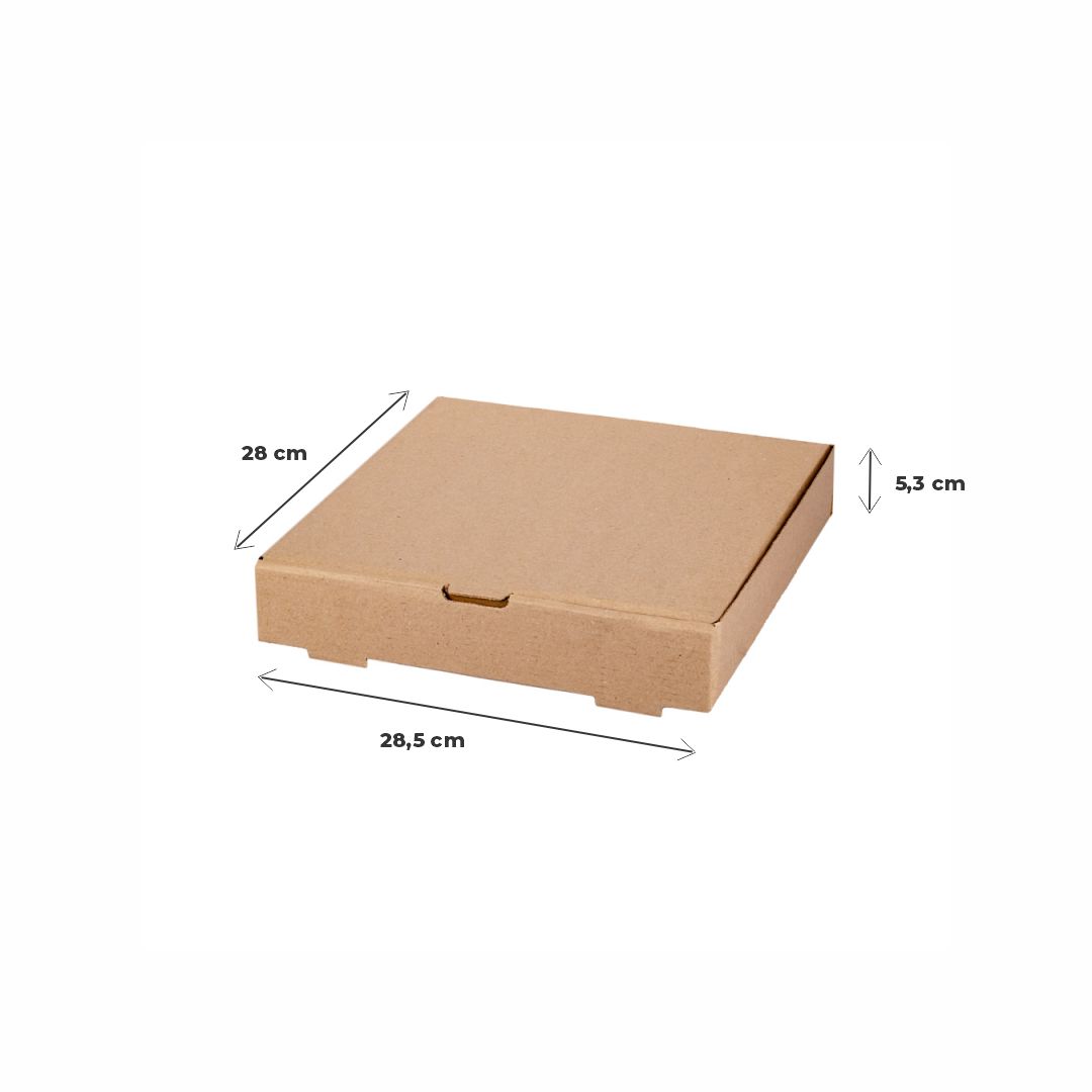 CAJA MICRO CARTON MARRON/MARRON (28*28*5.3CM) (PASCUALINA) *100UNID.