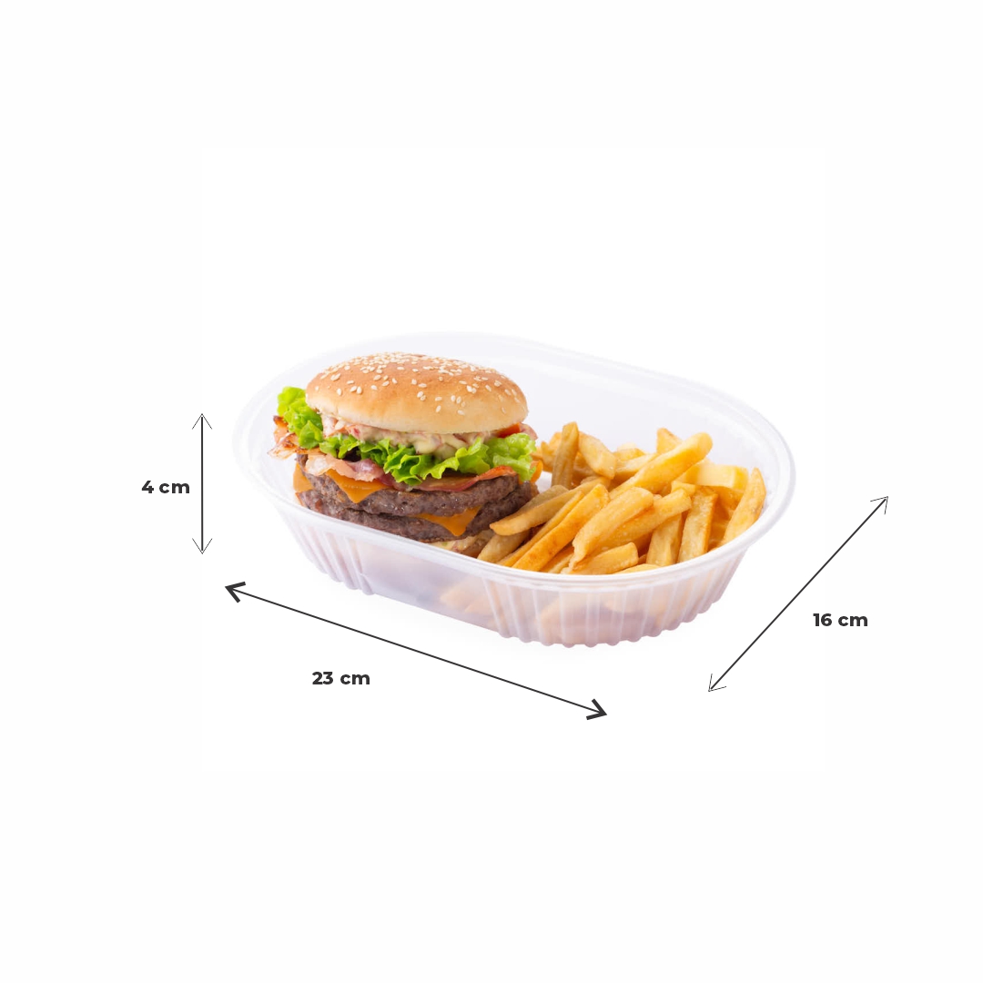 BANDEJA MICRO WORK PP BL Nº105 OVAL (16*23*4CM) *100UNID