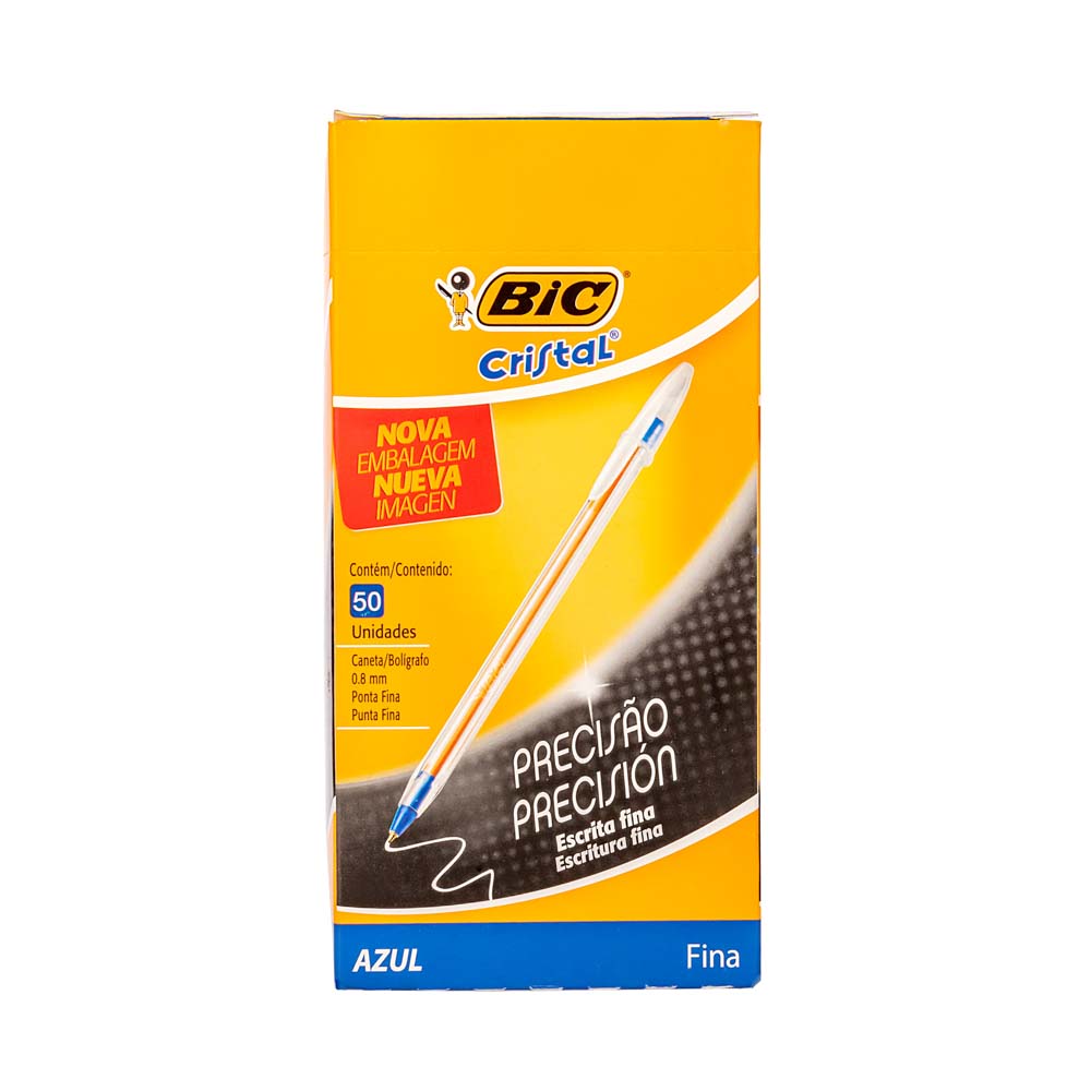 BOLIGRAFO BIC FINO CRISTAL AZUL (0.8MM) *UNID