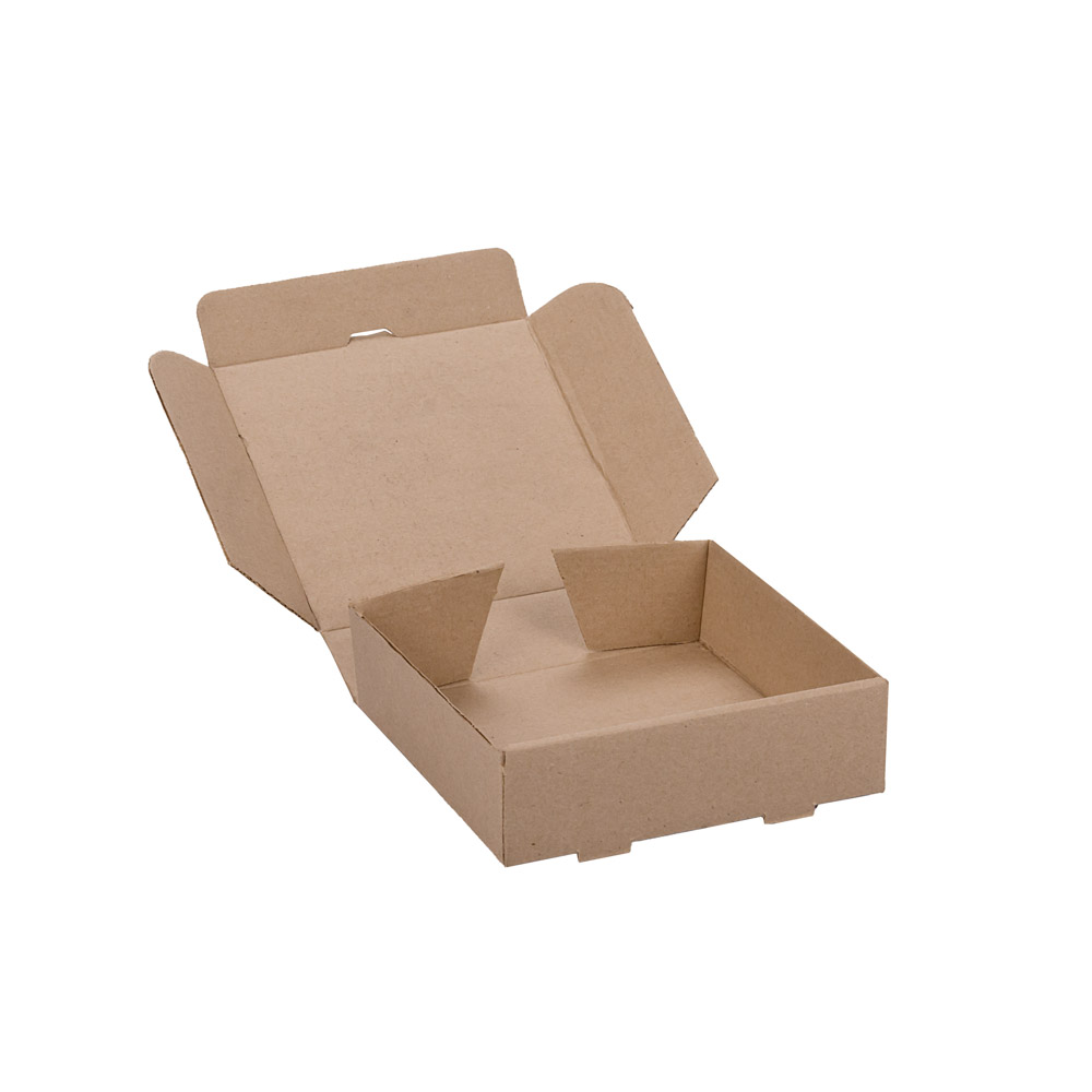 CAJA MICRO CARTON MARRON/MARRON (18.5*18.5*5.5CM) (HAMBURGUESA) *100UNID.