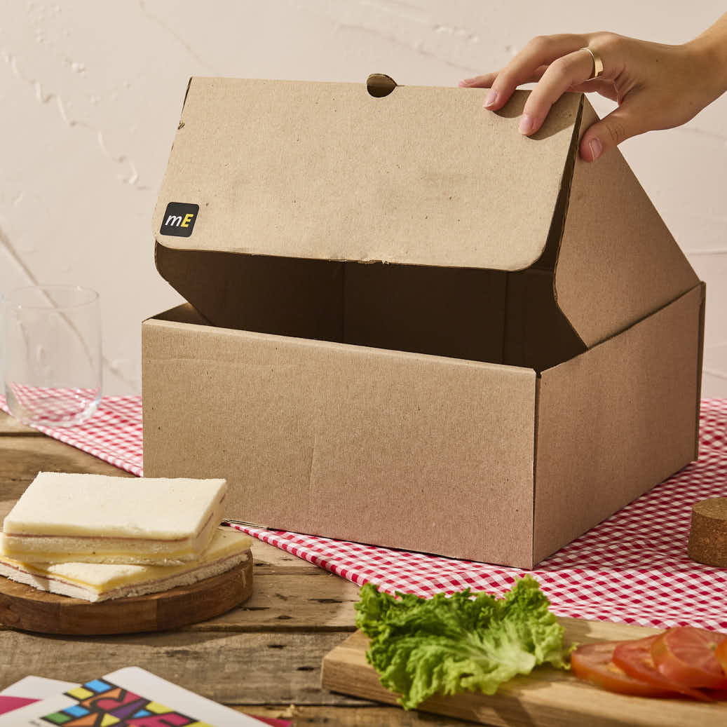 CAJA MICRO CARTON MARRON/MARRON (26.5*26.5*12CM) (ALPE) *100UNID.