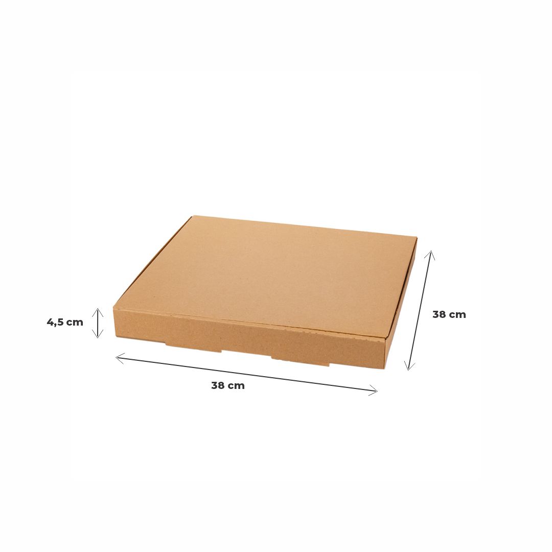 CAJA PIZZA MICRO MARRON/MARRON.EXTRA GRANDE (38*38*4.5CM) *100 UNID.