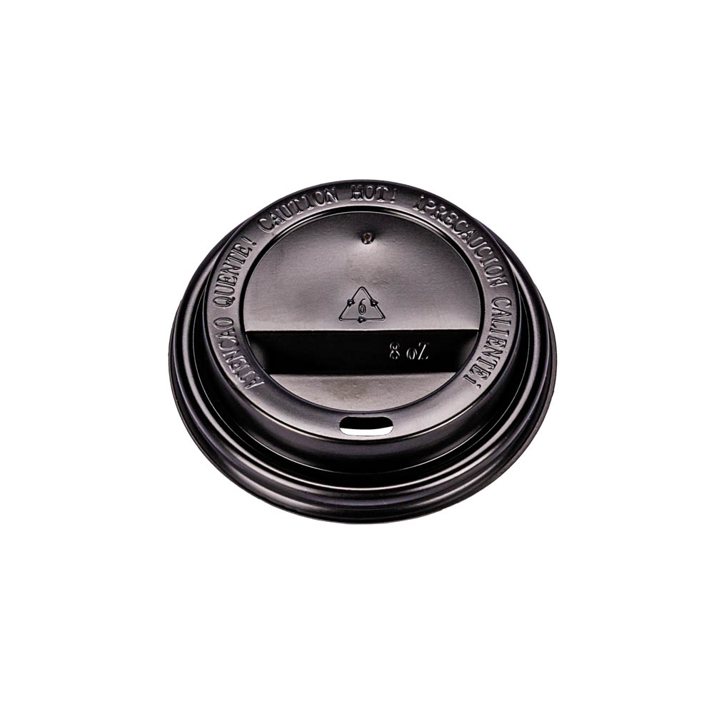 TAPA VASOS POLIPAPEL ENPOLEX 6/8OZ CON PICO NEGRA P/DOBLE Y SIMPLE PARED *100UNID