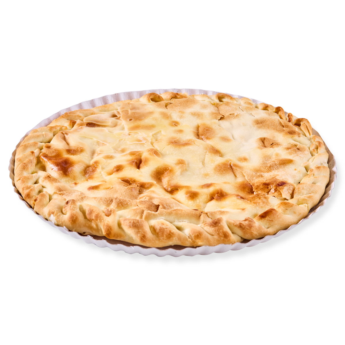 BANDEJA CARTON REDONDA BLANCA LINEA ROJA Nº15 (31CM) *100UNID