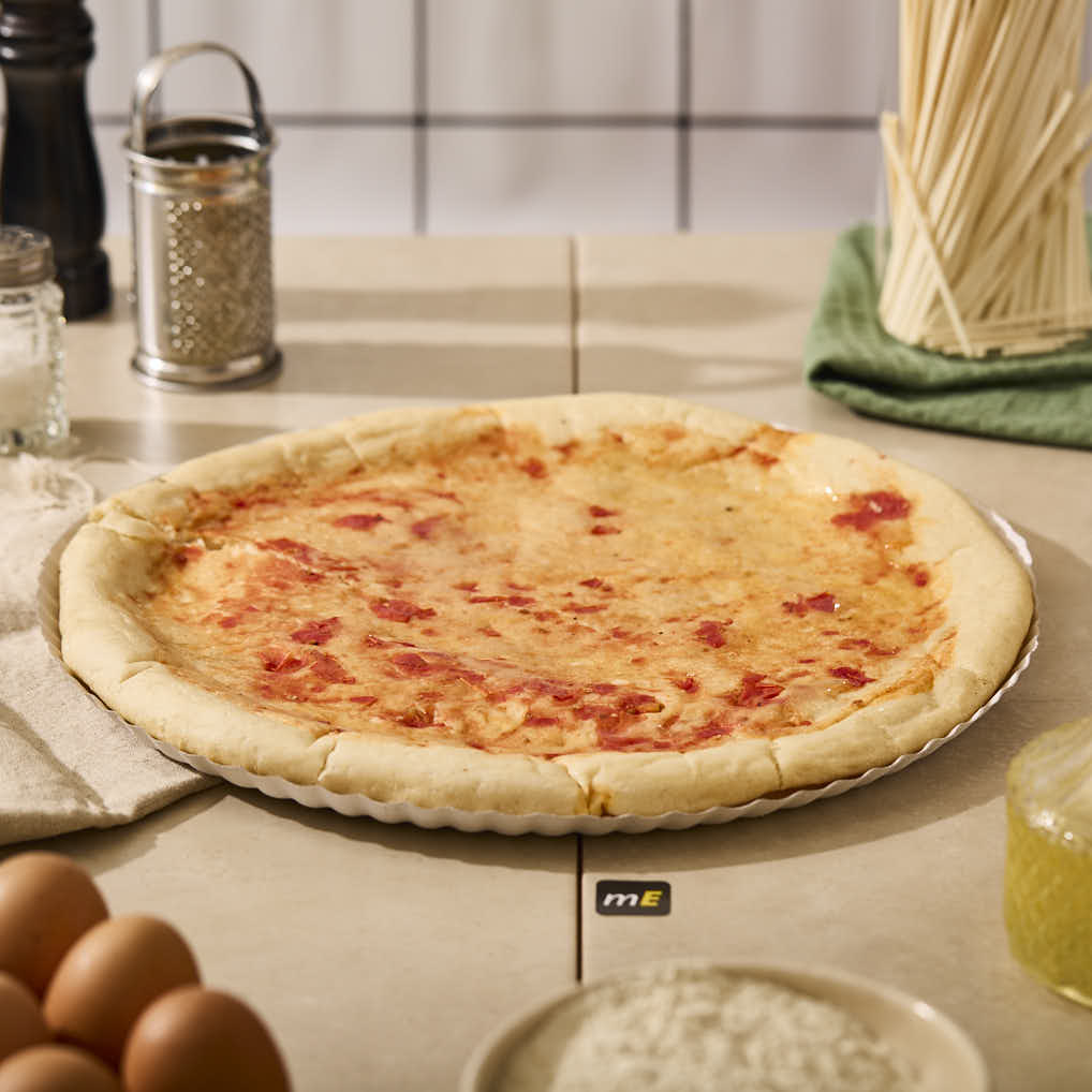 BANDEJA CARTON REDONDA BLANCA LINEA ROJA Nº16 (34CM) *100UNID