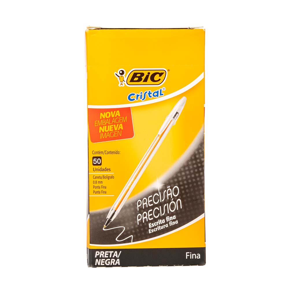 BOLIGRAFO BIC FINO CRISTAL NEGRO (0.8MM) *UNID