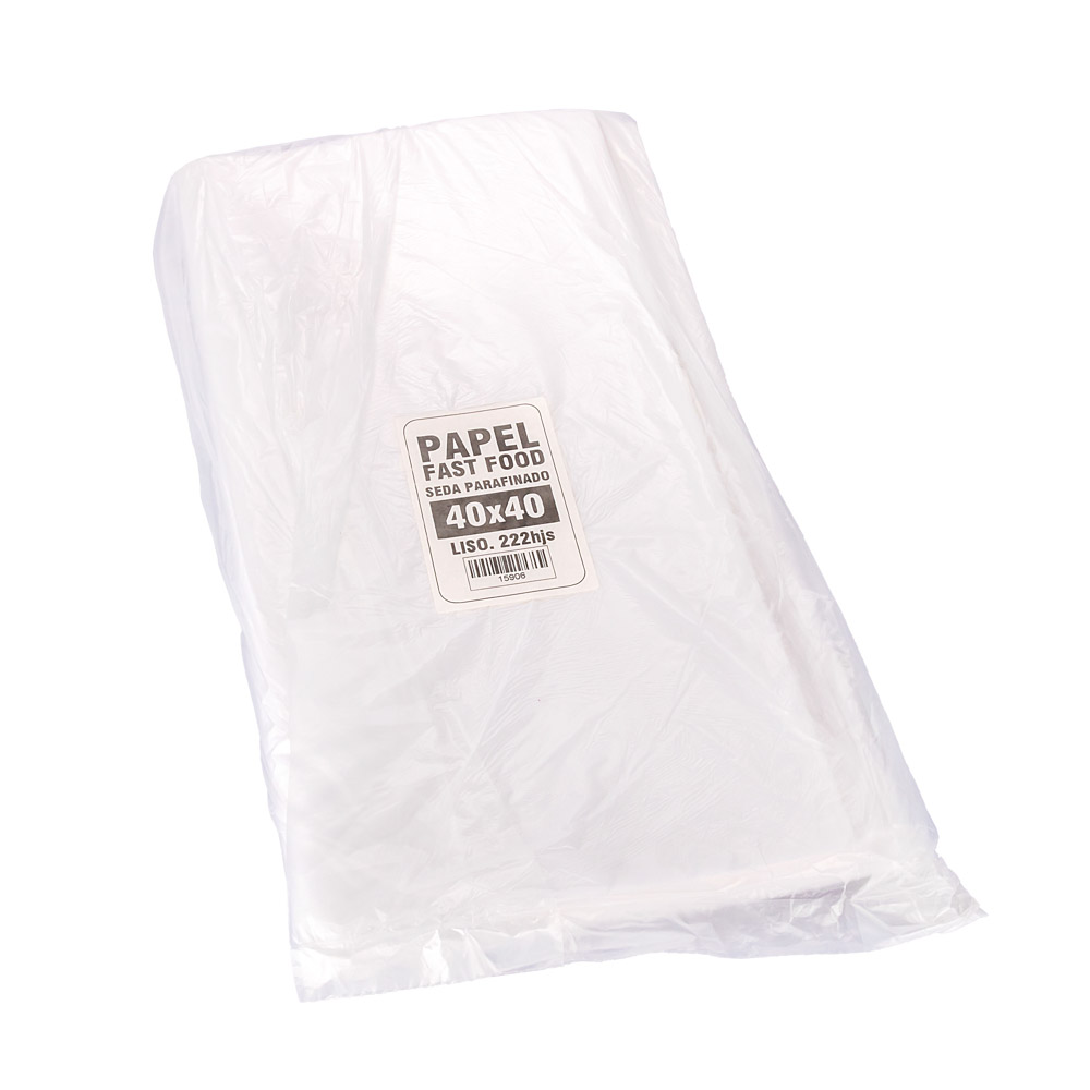PAPEL FAST FOOD SEDA PARAFINADO 40*40CM TRASLUCIDO (222HOJAS/40GRS) *KG