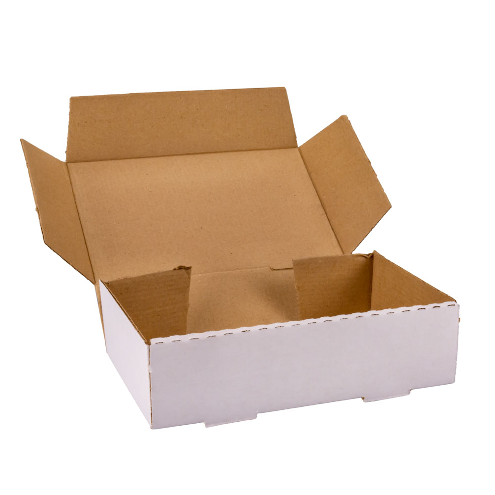 CAJA MICRO CARTON BLANCO/MARRON (15.5*24.5*6CM) (1/2 DOC. EMPANADAS ECO) *100UNID.
