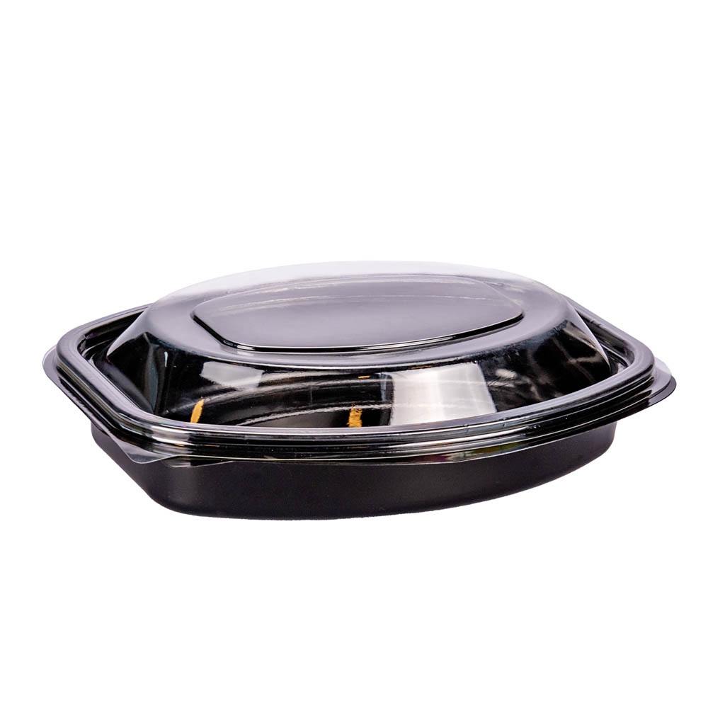BANDEJA PET BANDEX NEGRA SUSHI C/TAPA PP CRISTAL (15*19*4CM) (105153BYT) *50UNID