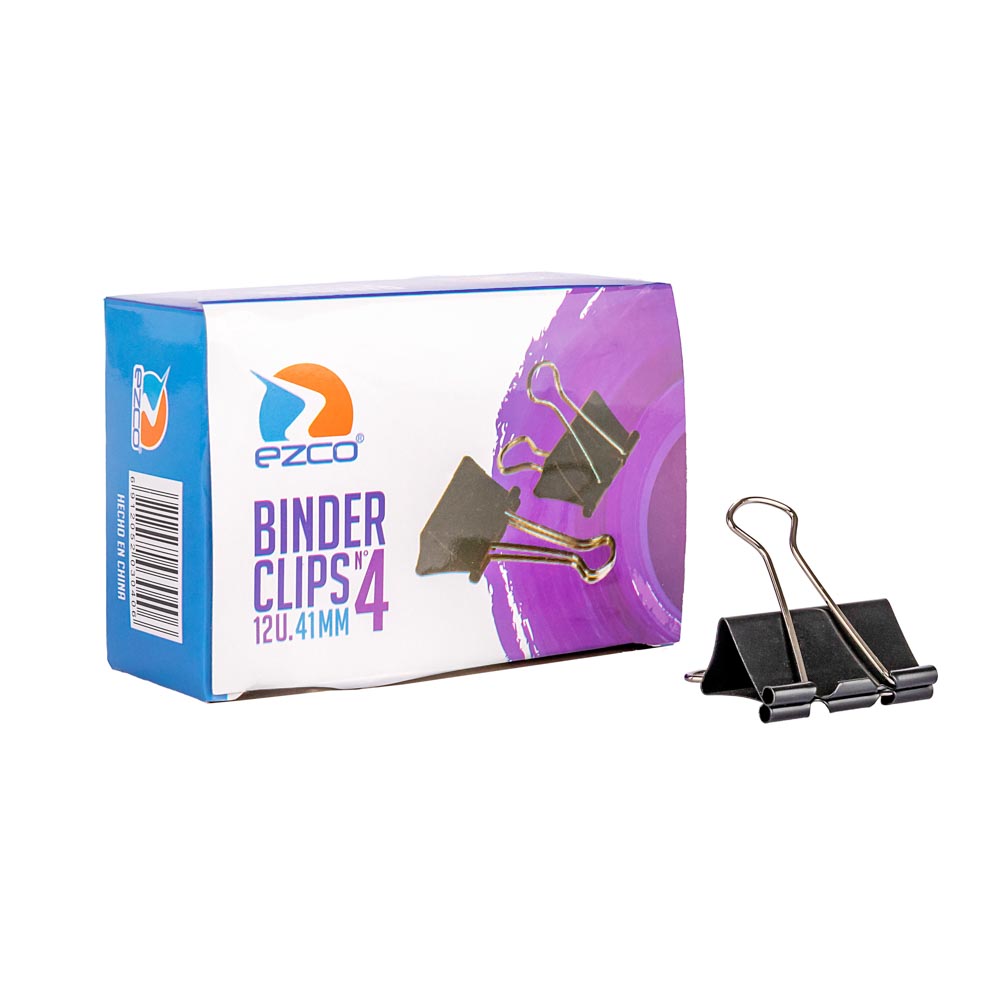 PINZA BINDER EZCO Nº4 NEGRA 41MM *12UNID