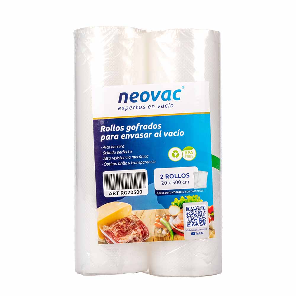 BOLSAS PARA VACIO NEOVAC TUBO GOFRADO (20CM*5MTS) (RG20500) *2 TUBOS.