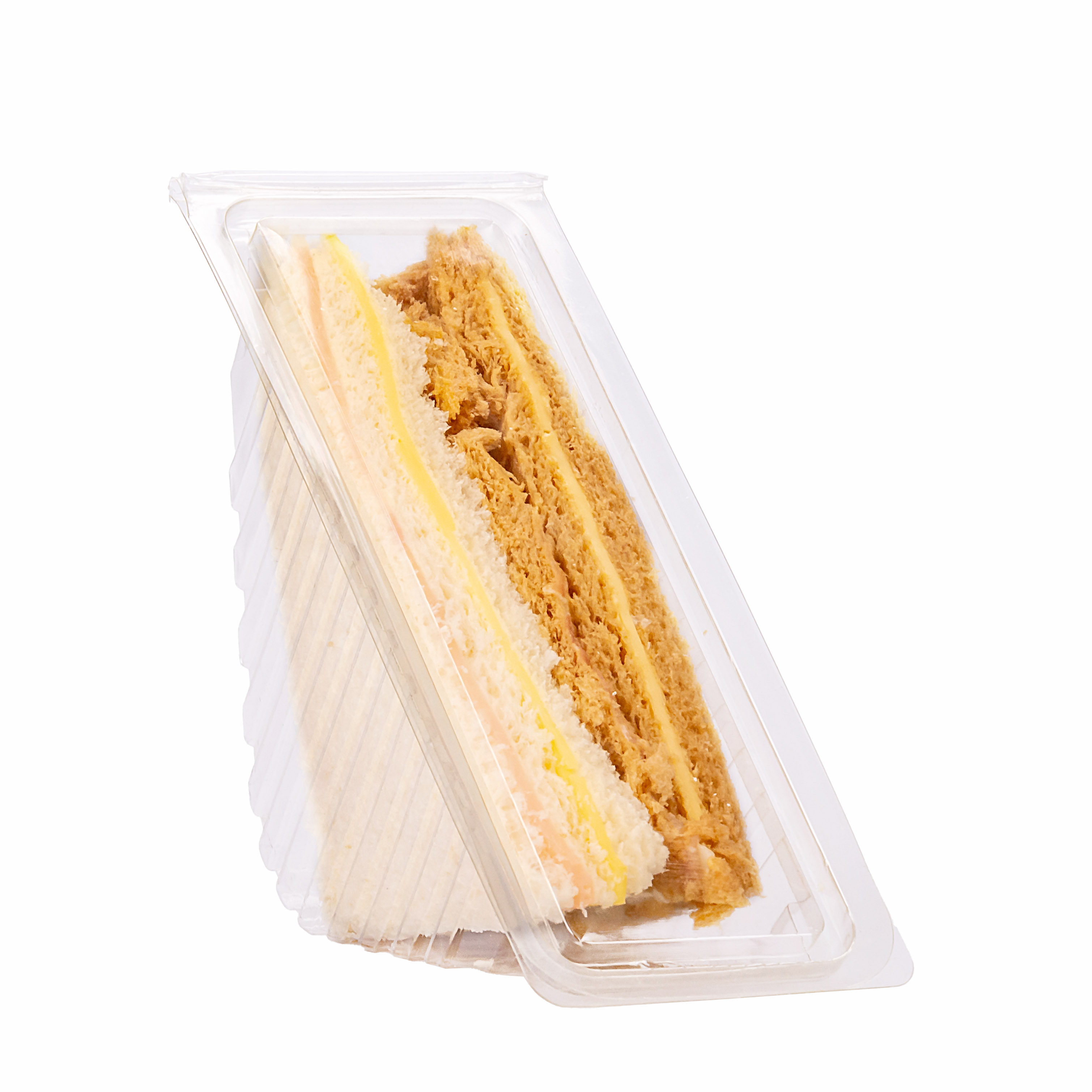 BANDEJA ESTUCHE PET BANDEX.SANDWICHERA TRIANGULO (5TS) (18*7*7.8CM) *50UNID