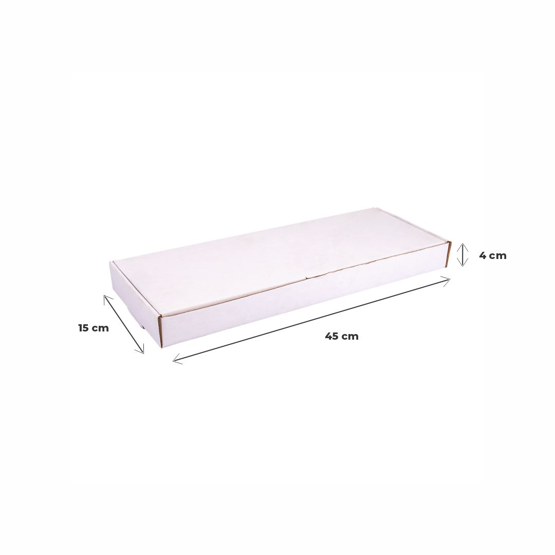 CAJA MICRO CARTON BLANCO/MARRON (15*45*4CM) (MILANESA) *100UNID