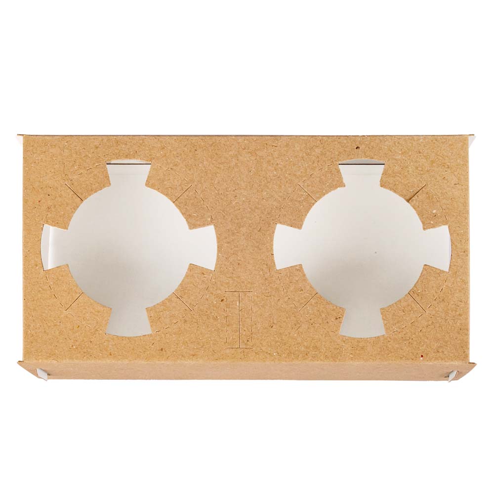 PORTAVASOS BASE CARTULINA PARA 2 VASOS CAFE MEDORO (18*9*5CM) (CPV001) *50UNID