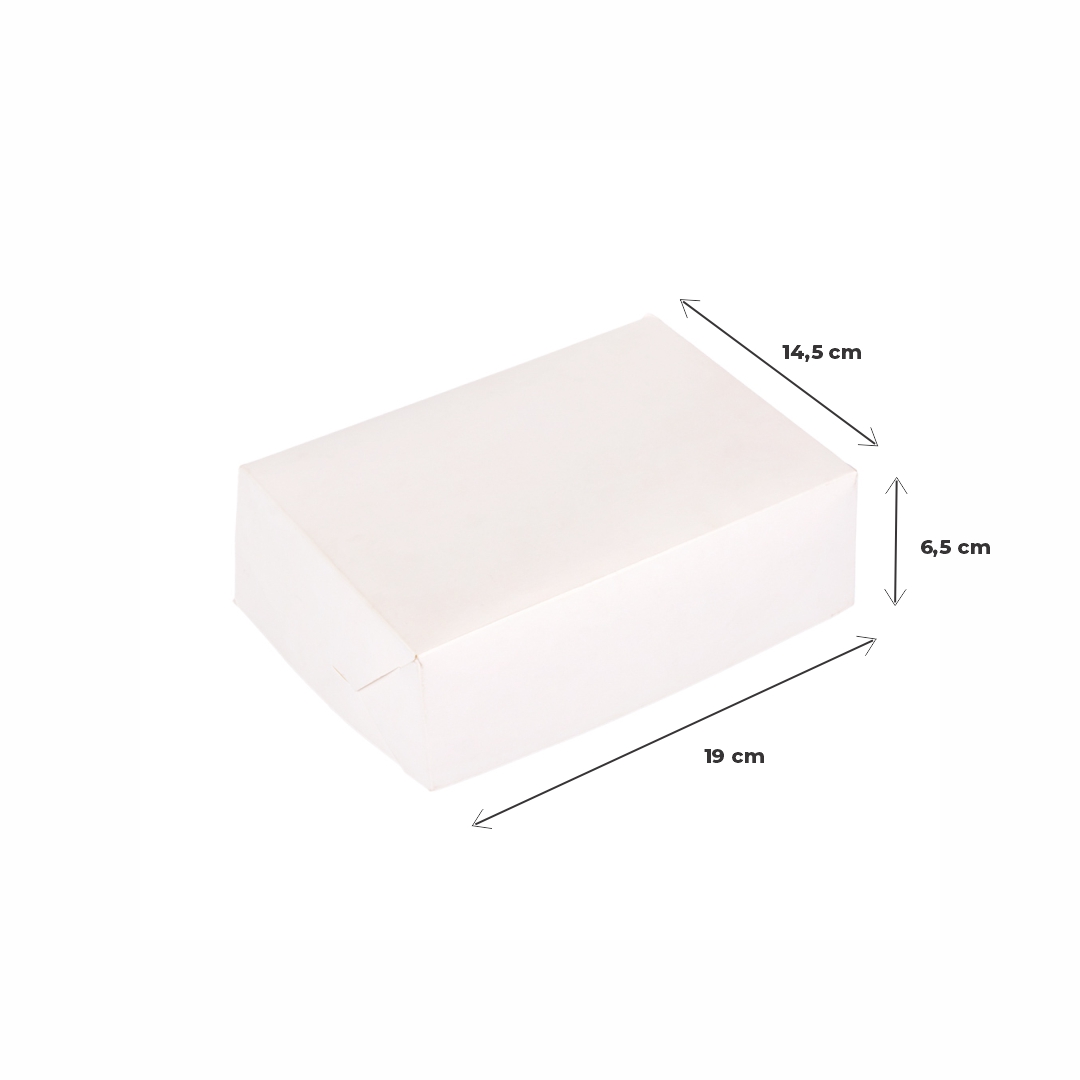 CAJA CARTULINA BLANCA 1/2 DOC FACTURAS (19X14.5X6.5CM) mE *50UNID
