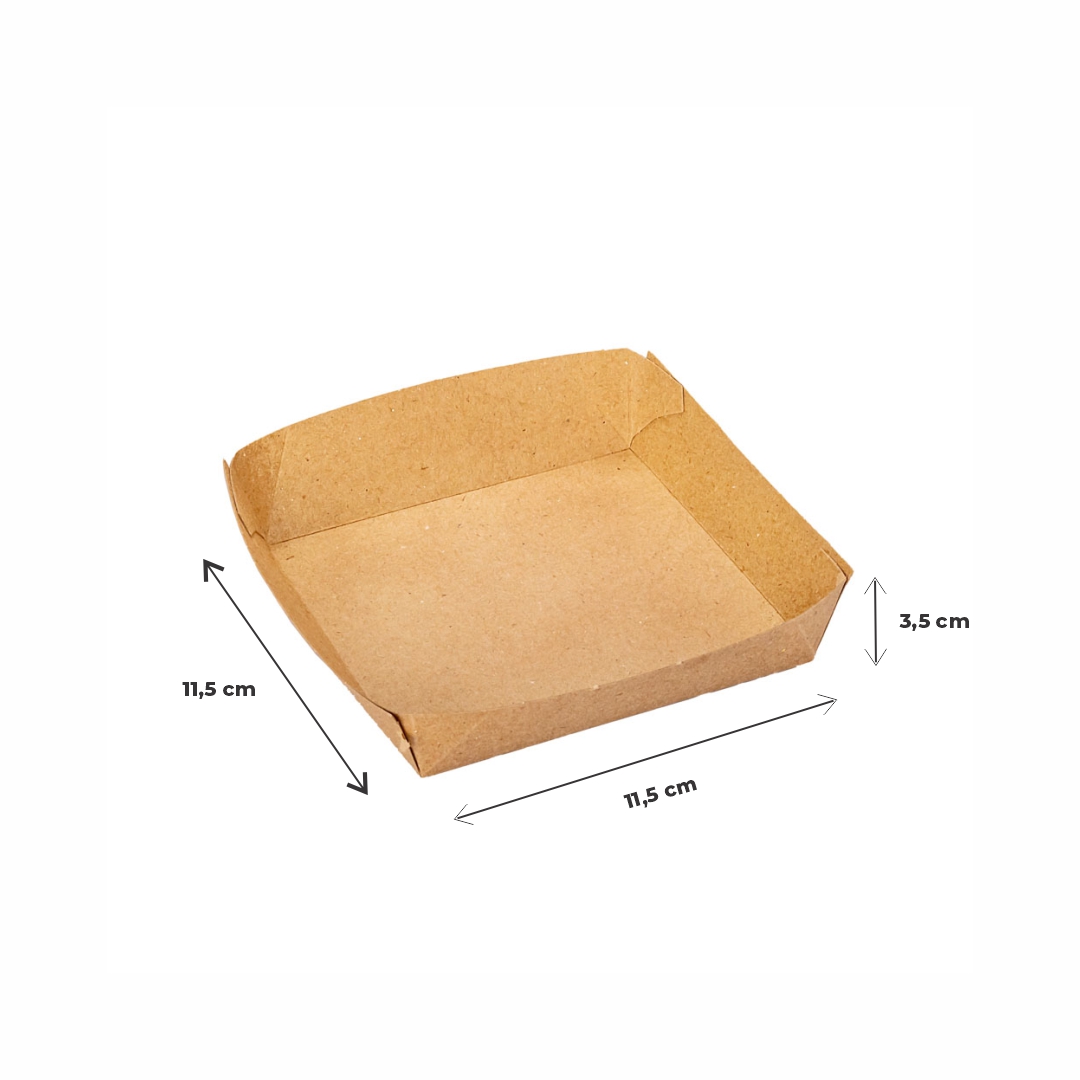 CAJA DELIVERY BIOHZ CARTON BANDEJA MEDIANA FOOD TRUCK (11.5*11.5*3.5CM) *250UNID