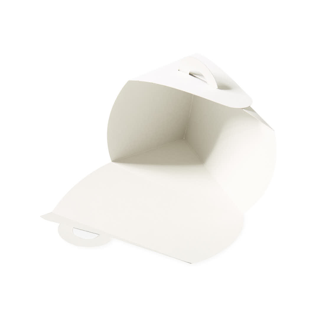 ESTUCHE TORTA CARTULINA BLANCA PORCION (10*17*11.5CM) BIOHZ *10UNID