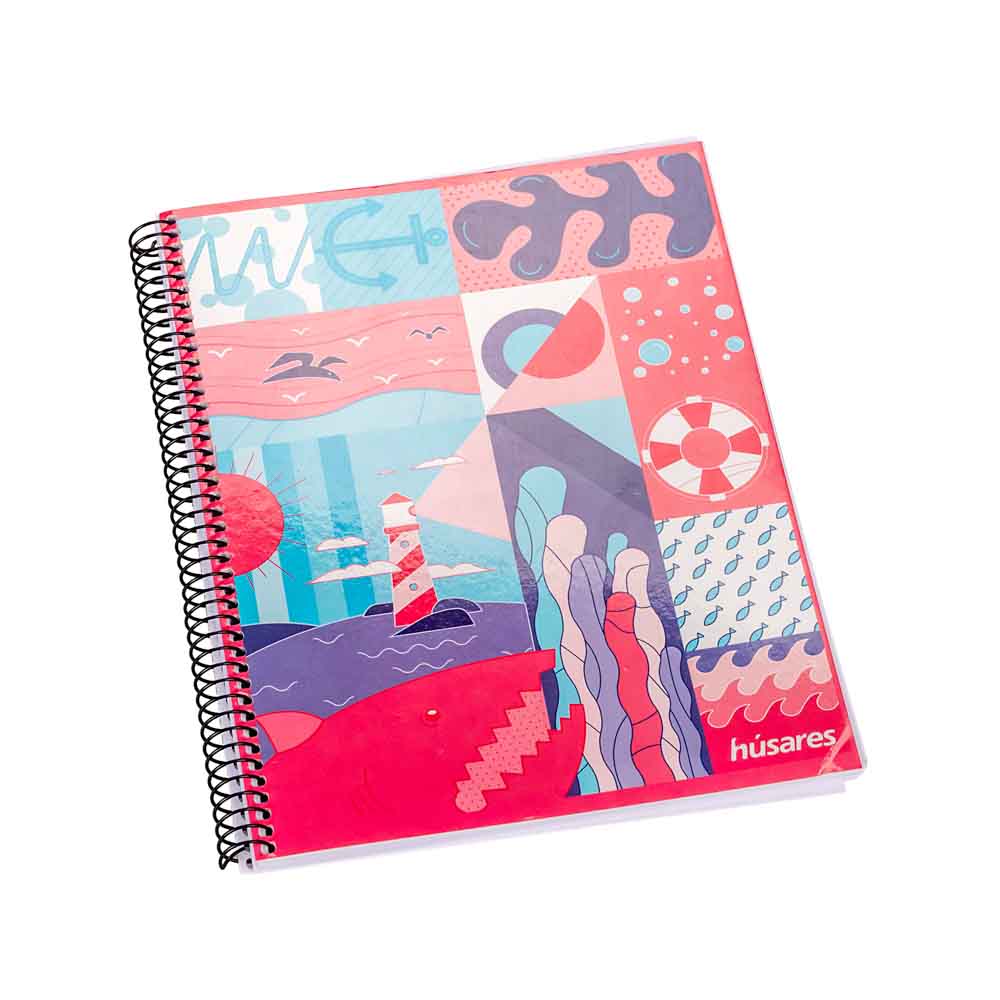 CUADERNO ESPIRAL TAPA FLEXIBLE HUSARES (16*21CM) (80 HOJAS) CUADRO *UNID