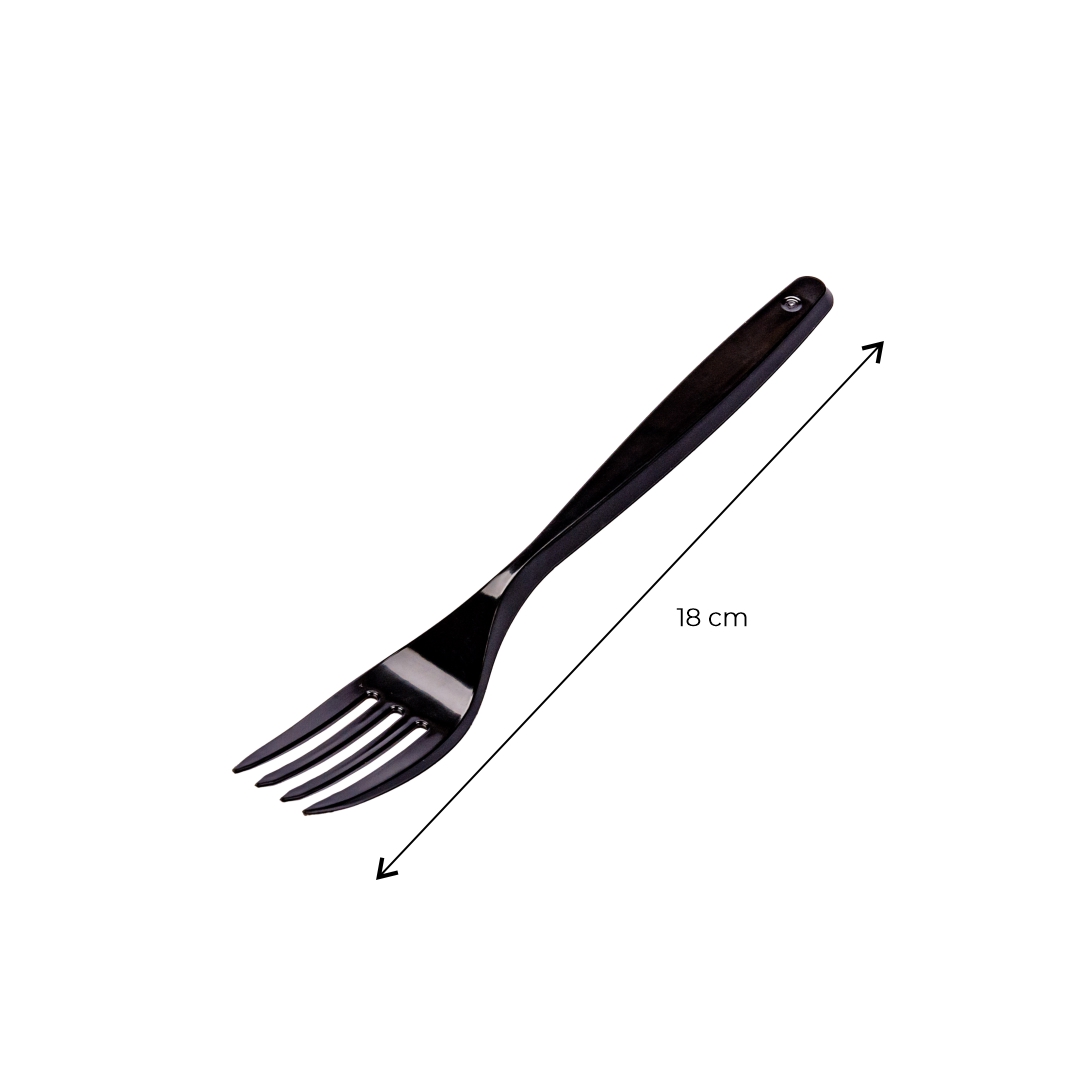 TENEDOR PLASTICO NEGRO REFORZADO BISTROT (DARNEL) BLISTER *20UNID.