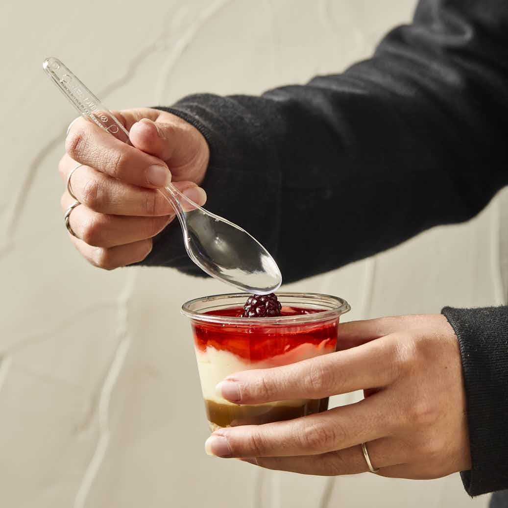 CUCHARA PLASTICA SUNDAE CRISTAL REFORZADA BISTROT (DARNEL) BLISTER *20UNID.