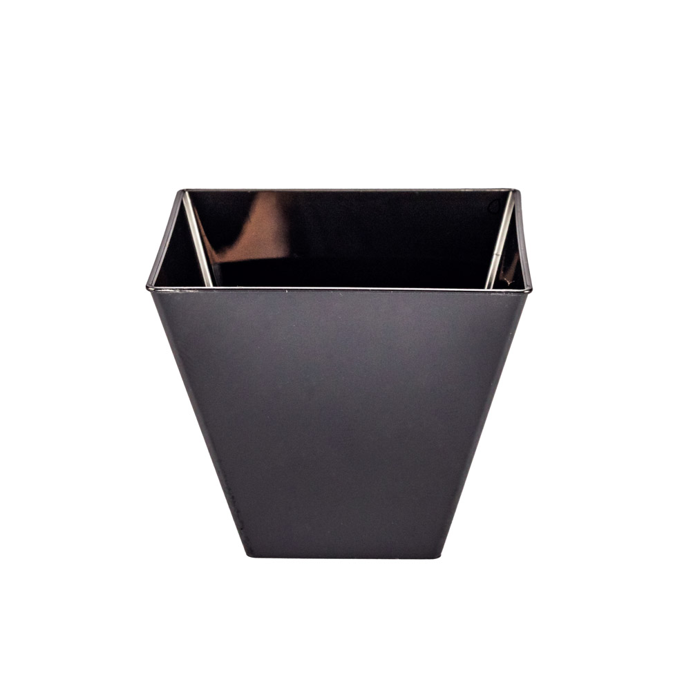 COPA PETITE CUADRADA PLASTICA NEGRA (5*5*4CM) BLISTER *24UNID.