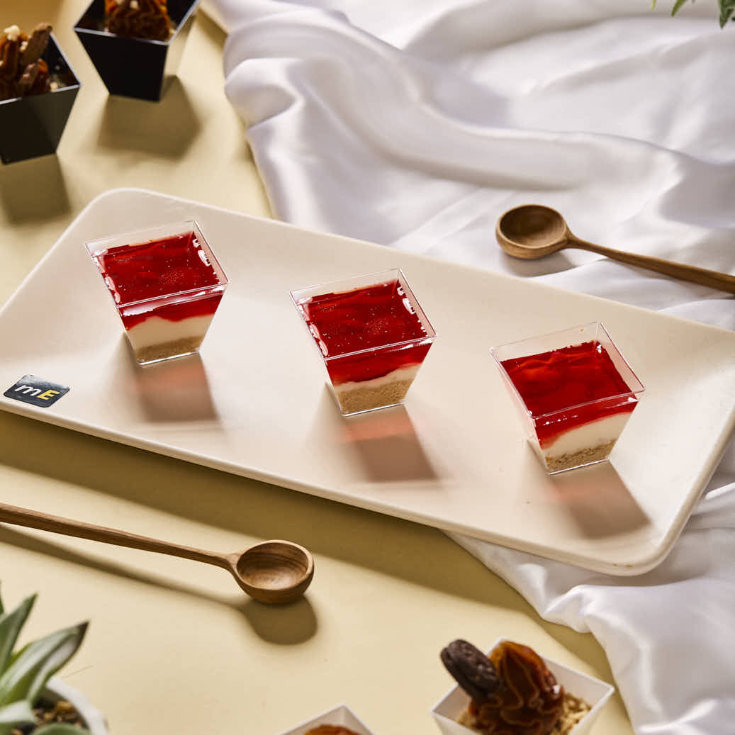 COPA PETITE CUADRADA PLASTICA CRISTAL (5*5*4CM) BLISTER *24UNID.