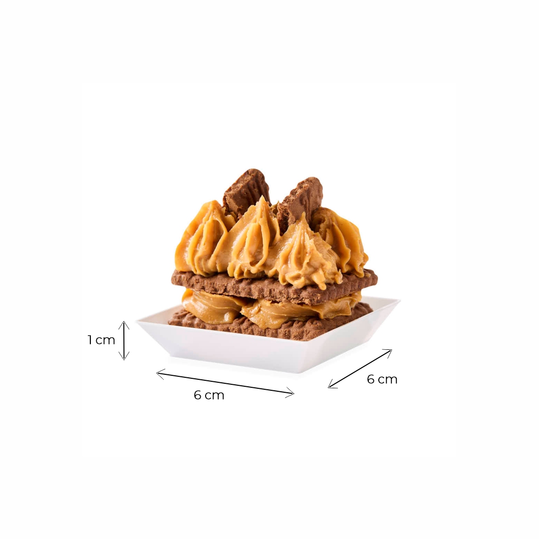 PLATO PETITE CUADRADO PLASTICO BLANCO (6*6*1CM) BLISTER *24UNID.