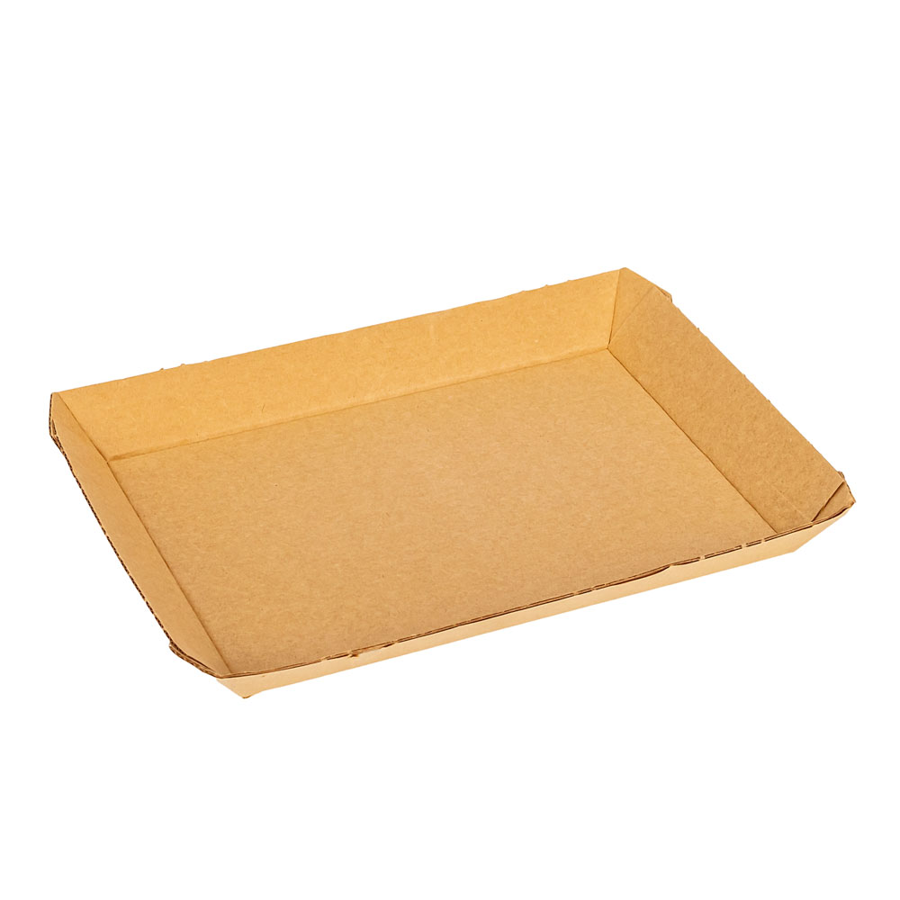 BANDEJA CARTON RECTANGULAR MICROCORRUGADA Nº3 (16*20*2CM) *100UNID