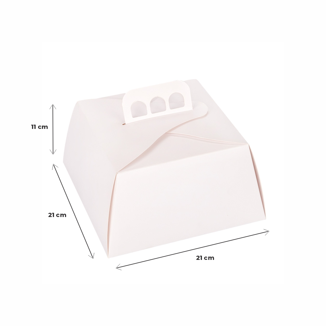 ESTUCHE TORTA CARTULINA BLANCA (21*21*11CM) MEDORO *25UNID