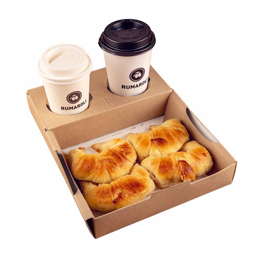 PORTAVASOS CON BANDEJA CARTULINA 2 VASOS MEDORO (20*16.2*4.5CM) (CPVCB001) *25UNID