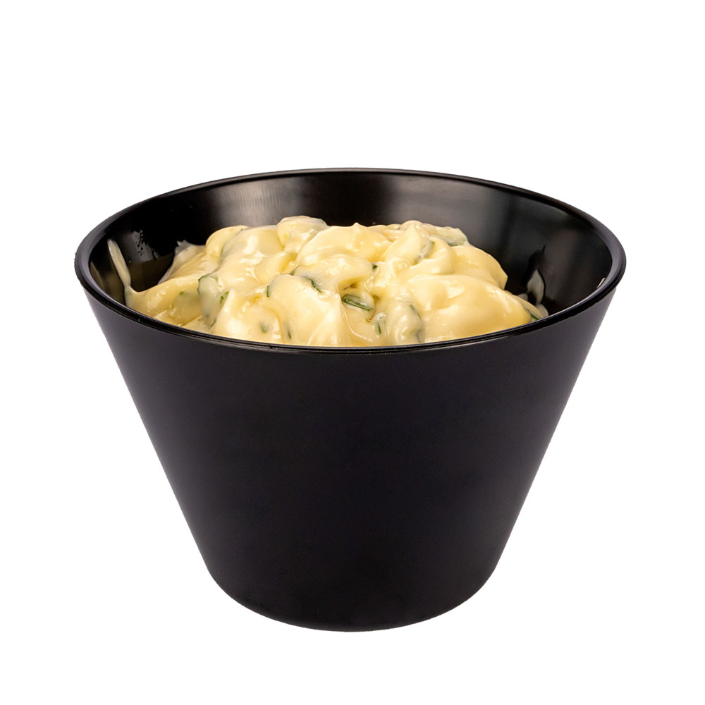 CAZUELA.GRANDE CONICA KOVAL PLASTICO NEGRO (9CM DIAM*6CM ALTO) *12UNID.