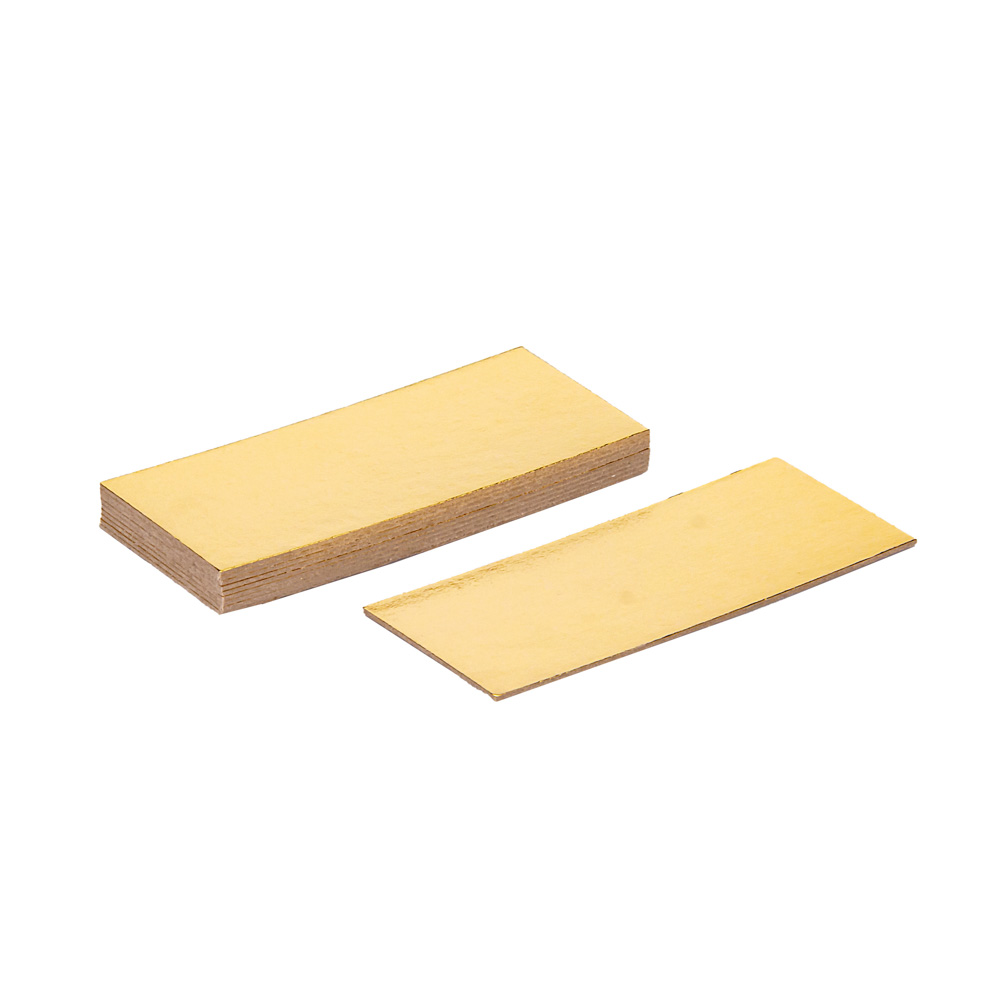 BASE PARA POSTRE CARTON DORADO 14*6CM GRANDE *10UNID