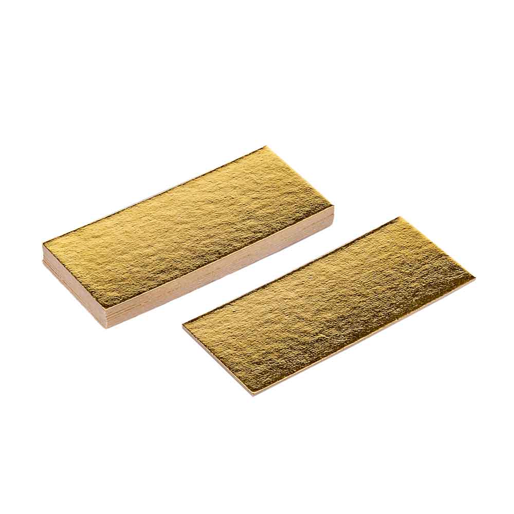 BASE PARA POSTRE CARTON DORADO 14*6CM GRANDE *10UNID